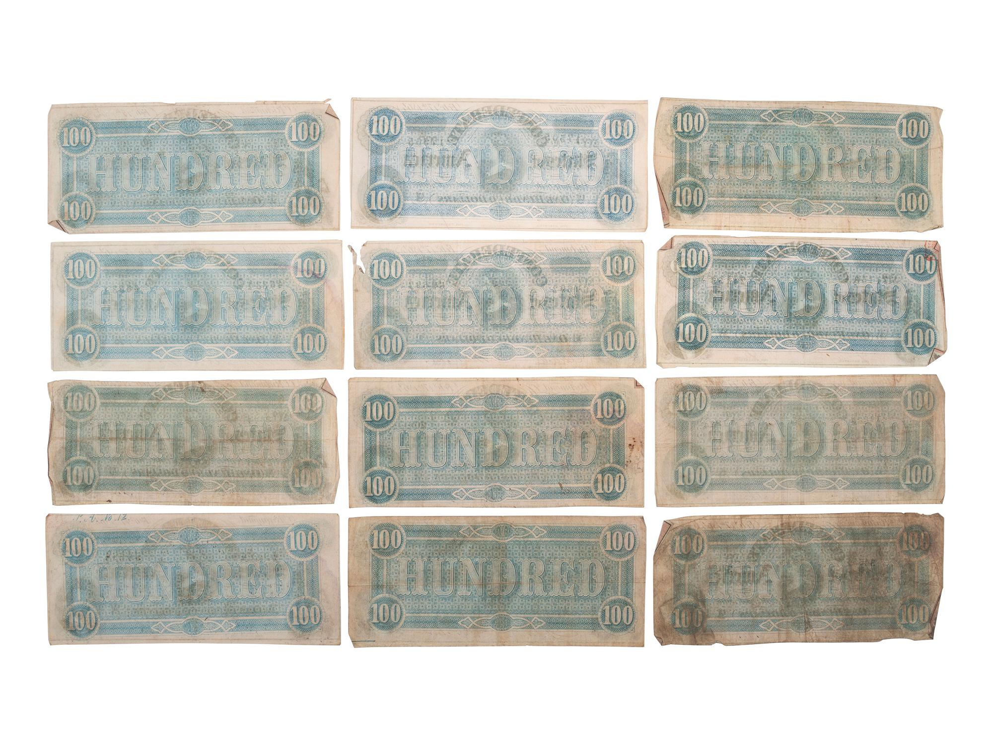 [CIVIL WAR] -- [CURRENCY]. A group of 21 Confederate notes, comprising: