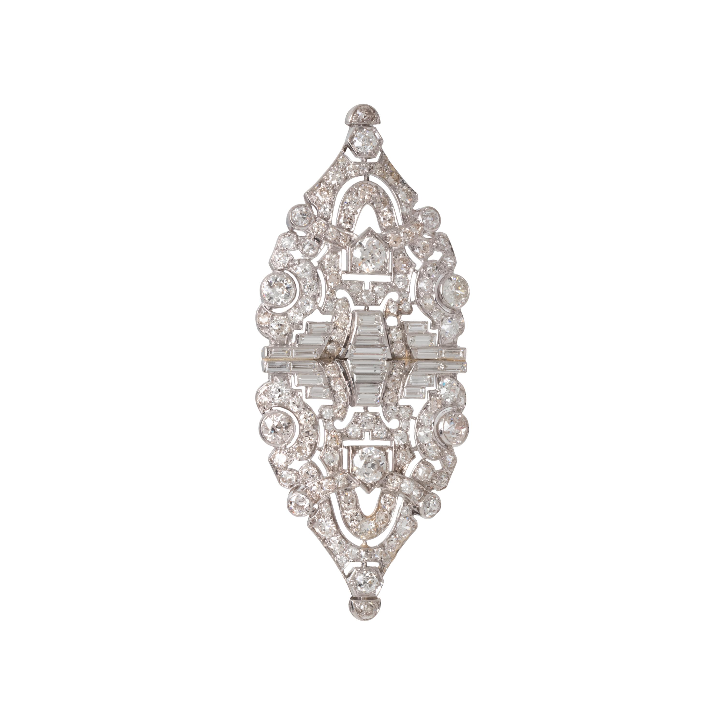 ART DECO, PLATINUM AND DIAMOND PENDANT