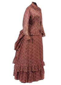 Two Printed Cotton Dresses, and One Blouse, 1870-80s