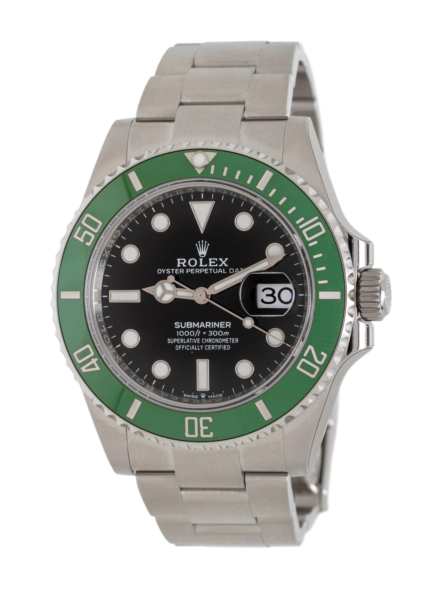 ROLEX, REF. 126610LV STAINLESS STEEL 'SUBMARINER' 'STARBUCKS' WATCH, BOX & PAPERS