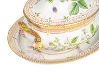 A Royal Copenhagen Flora Danica Porcelain Covered Tureen and Platter