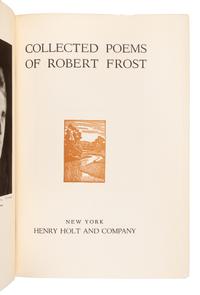 FROST, Robert (1874-1963). Collected Poems of Robert Frost. New York: Henry Holt and Company, 1930.