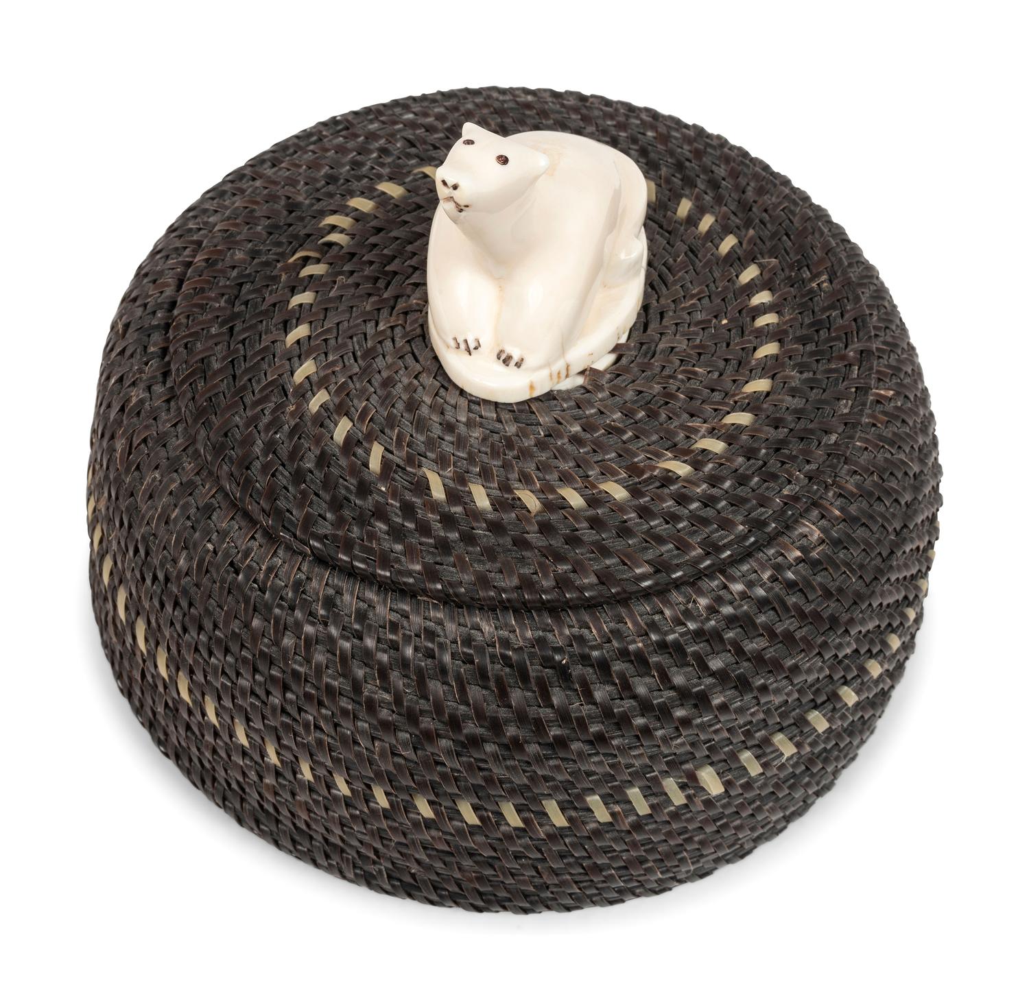 Lidded Baleen Basket, with Polar Bear Final