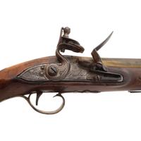 English Brass Barreled Flintlock Pistol by Richards