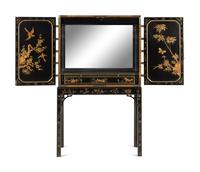 A Baker Lacquered Chinoiserie Cabinet