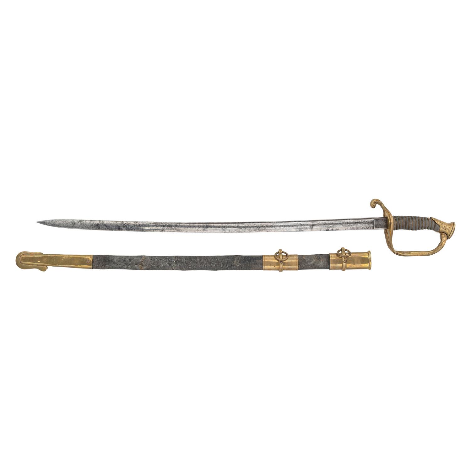 US Model 1852 Naval Officers Sword by Clauberg, Inscribed to Denny Hayes USN