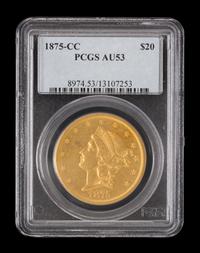 A United States 1875-CC Liberty Head $20 Gold Coin