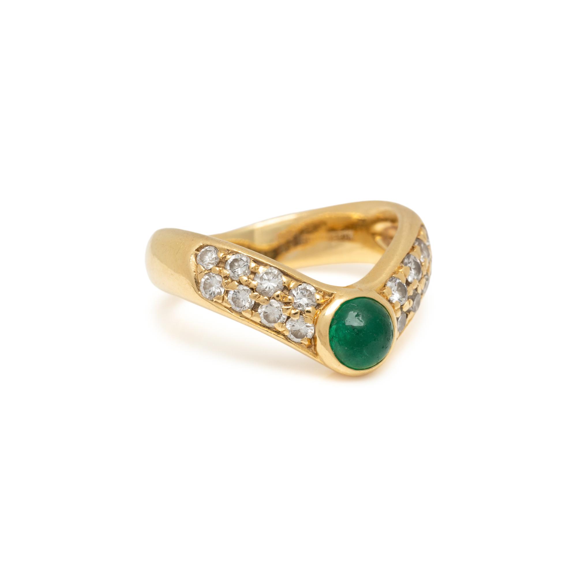 BOUCHERON, EMERALD AND DIAMOND 'AXELLE' RING
