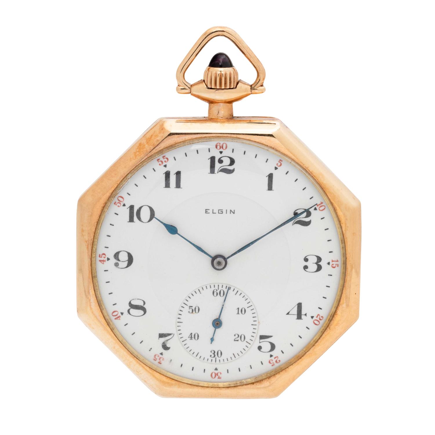 ELGIN, 14K YELLOW GOLD POCKET WATCH