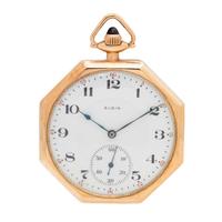ELGIN, 14K YELLOW GOLD POCKET WATCH