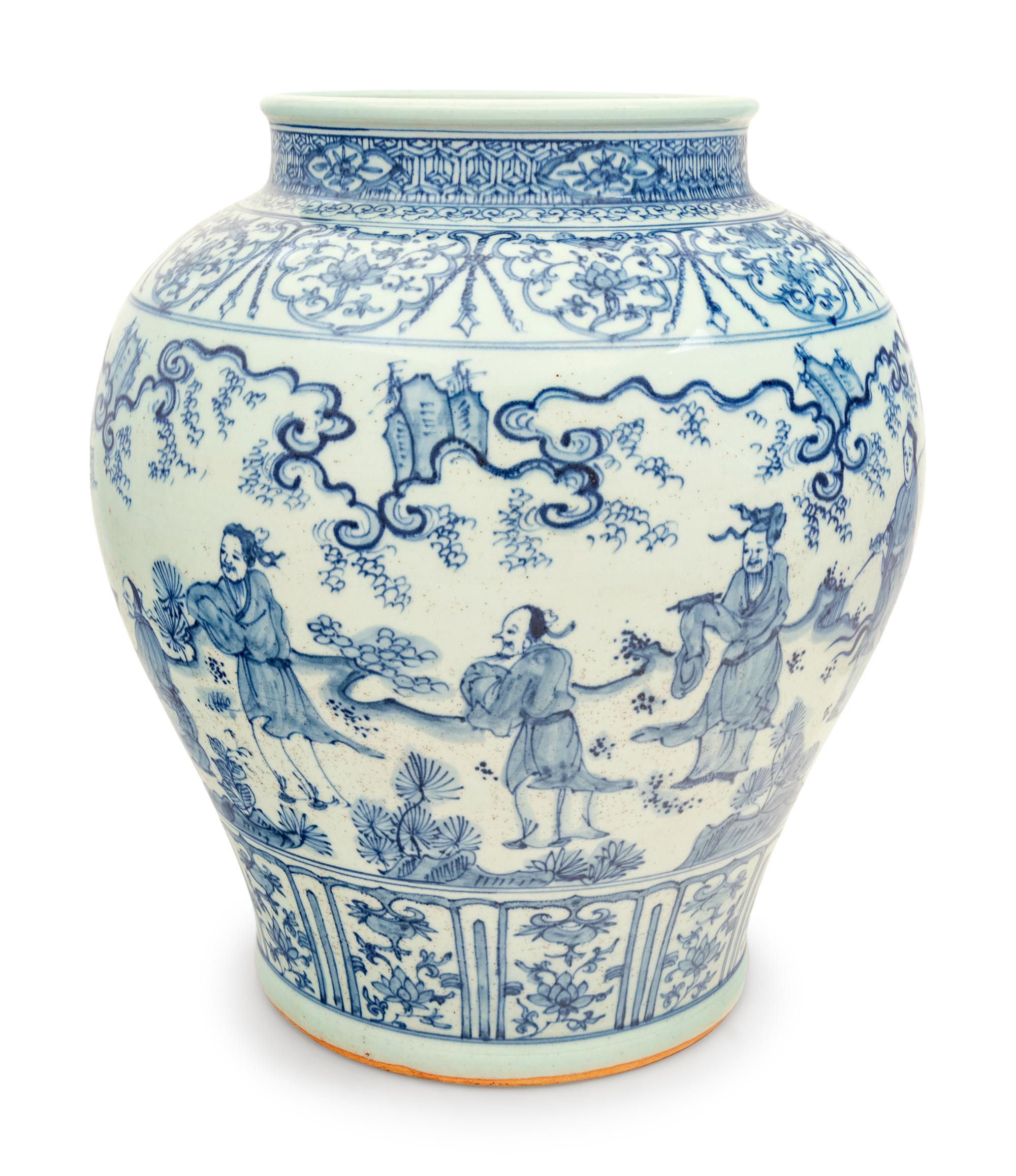 A Chinese Export Blue and White Porcelain Vase