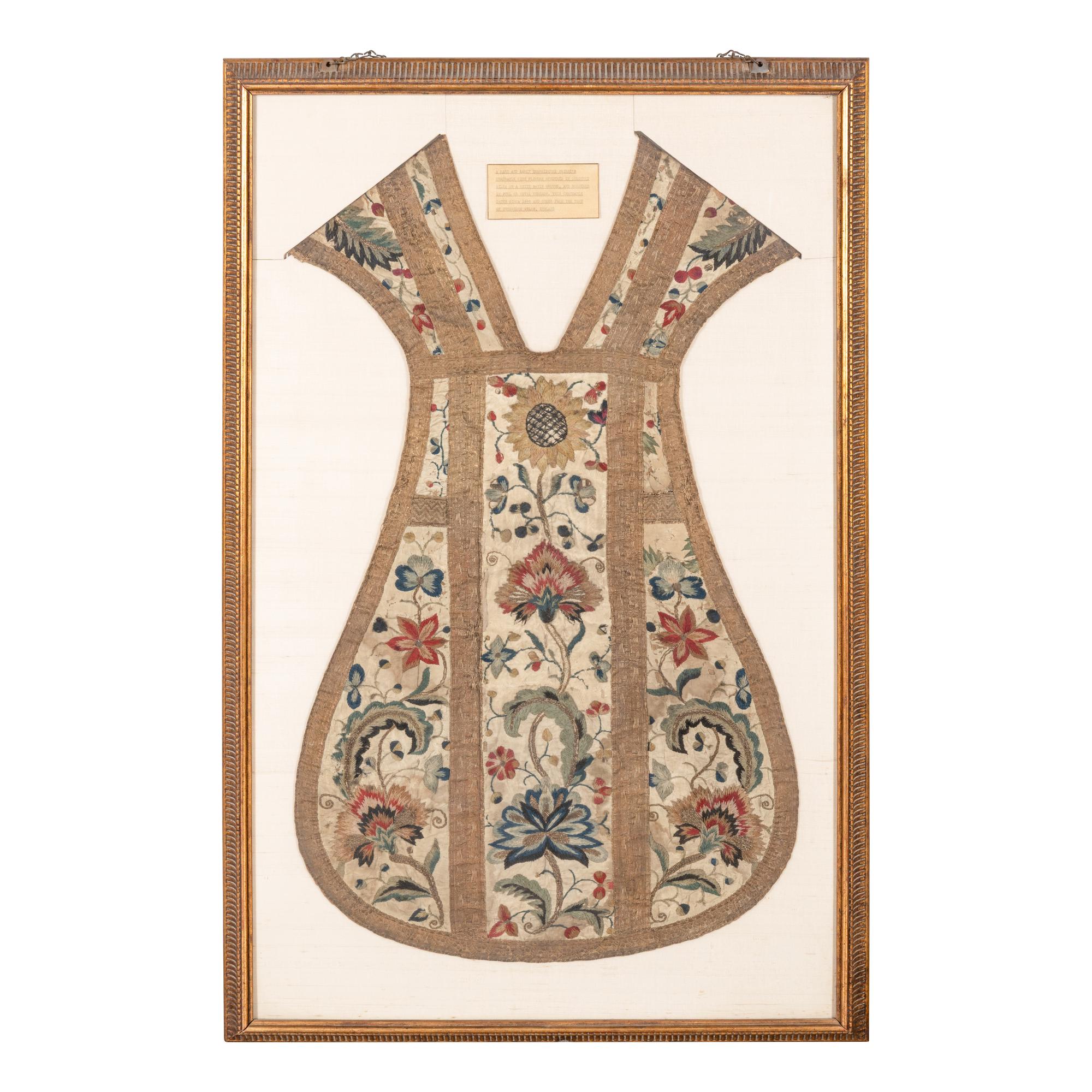 An English Silk and Metallic Thread Embroidered Chasuble