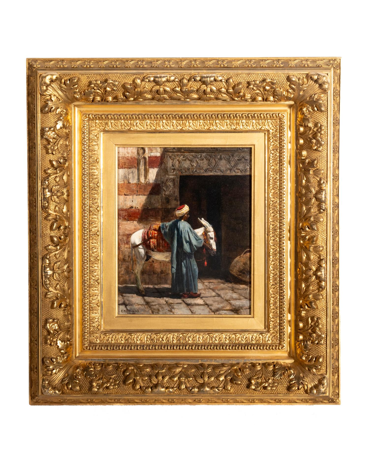 Man Leading a Donkey