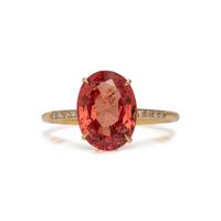 ORANGE SPINEL AND DIAMOND RING