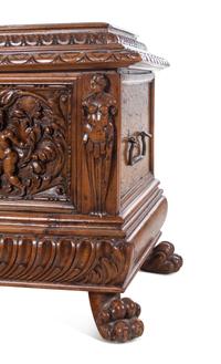 An Italian Carved Walnut Cassone