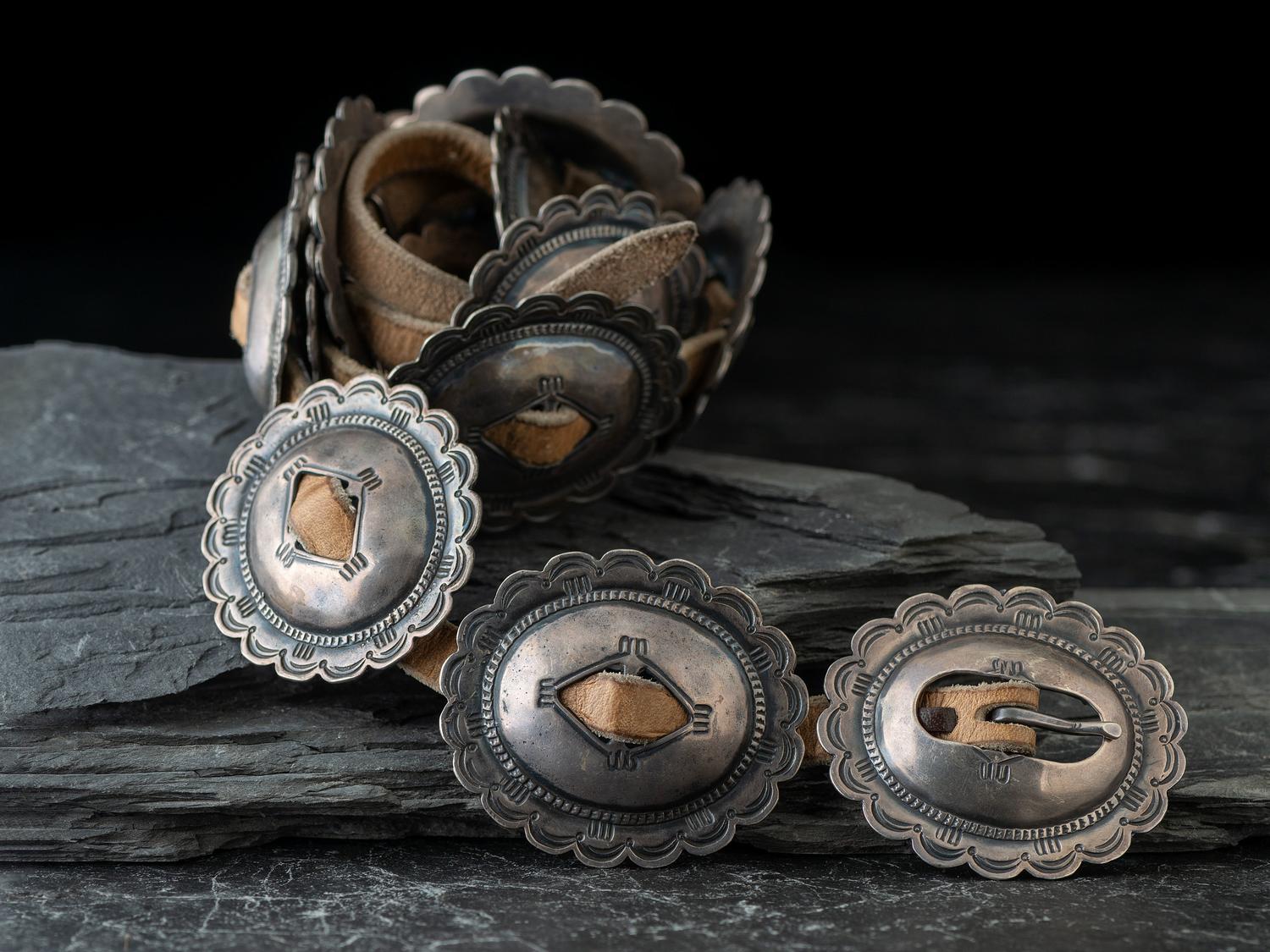 Navajo Silver Concha Belt