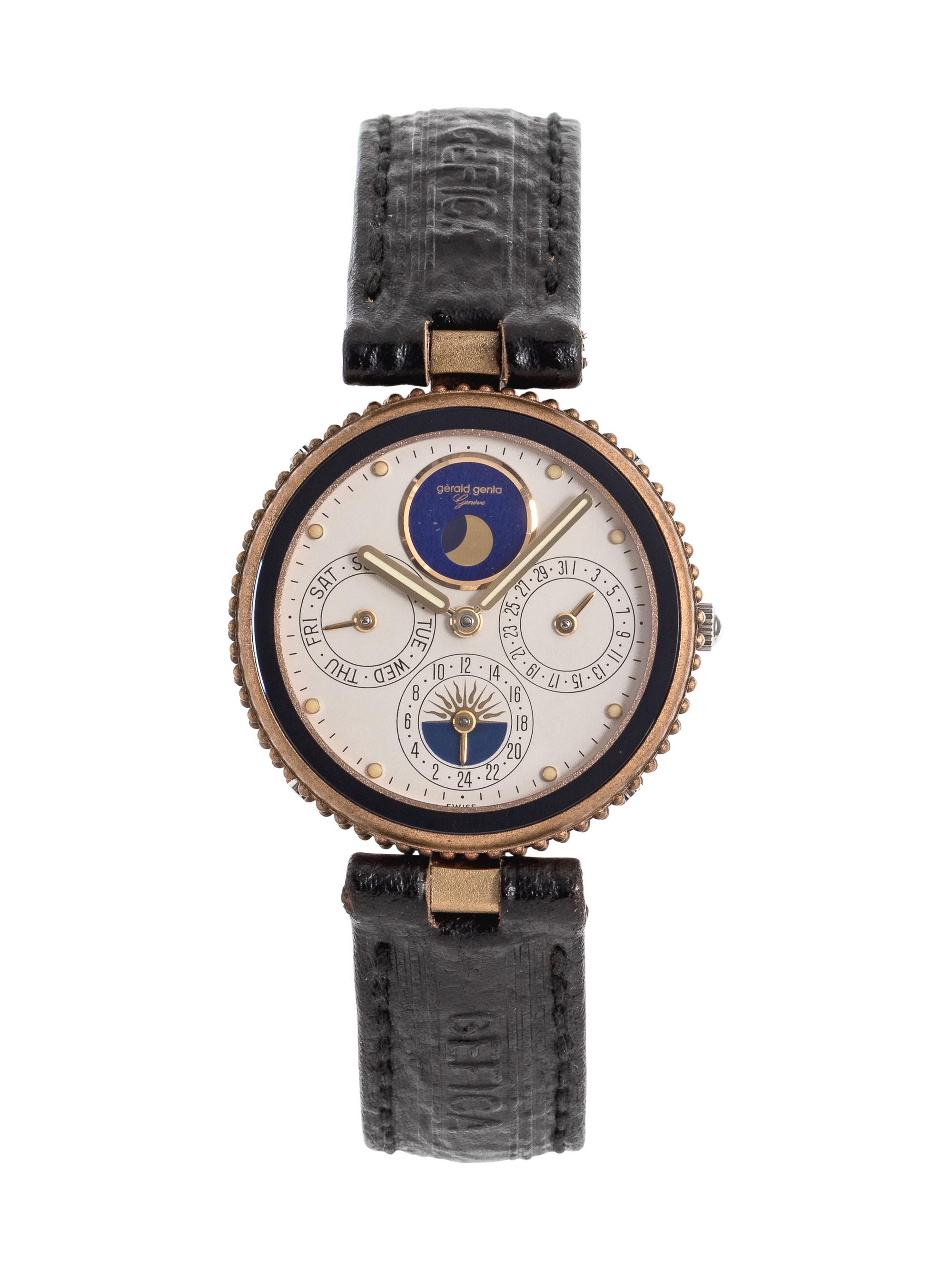 Gerald Genta, Bronze Triple Calendar Moonphase 'Gefica' Wristwatch