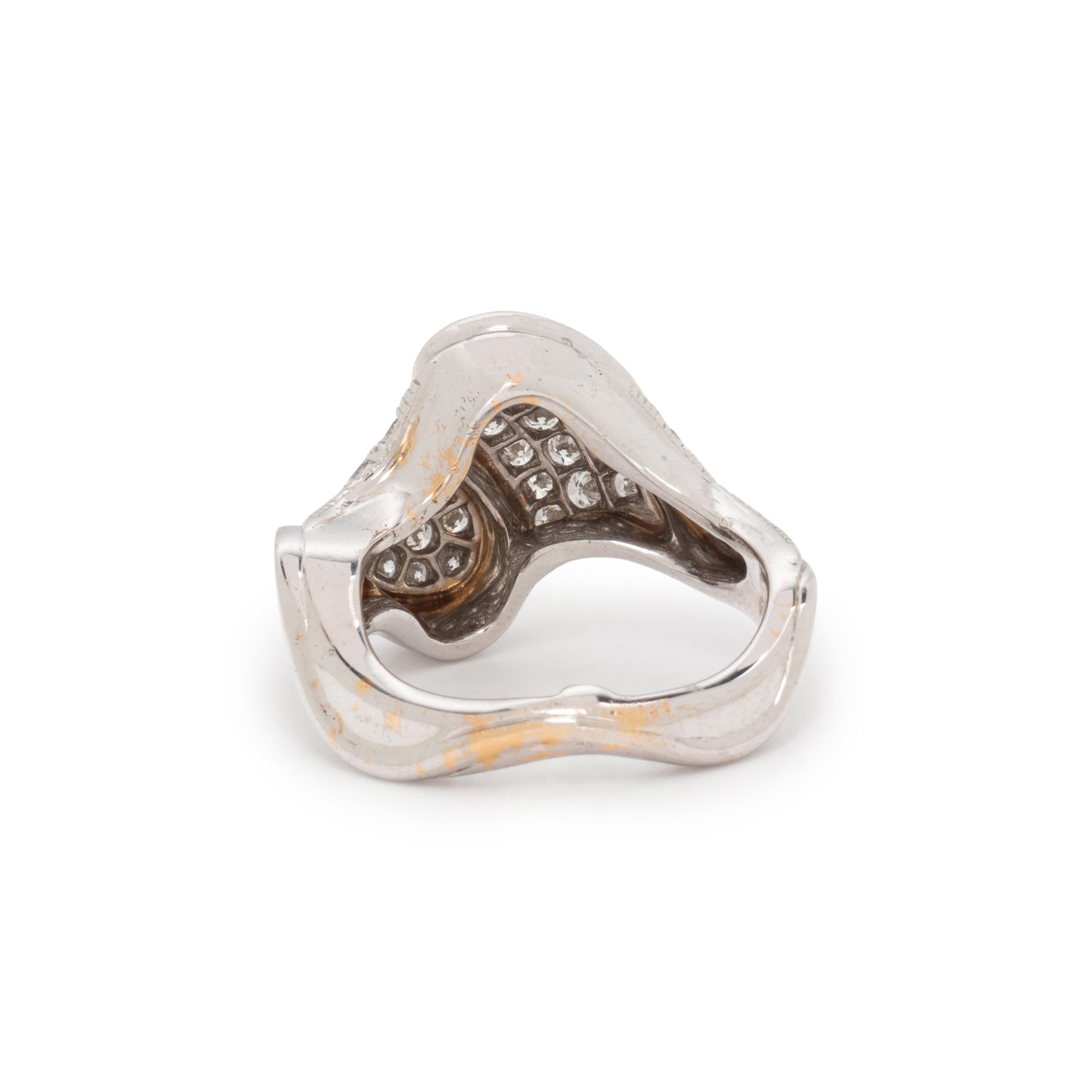 OSCAR HEYMAN & BROTHERS, SCULPTURAL DIAMOND RING