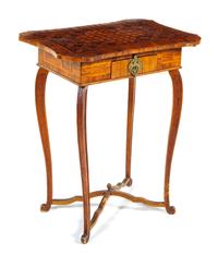 A Louis XV Walnut and Parquetry Table Height 29 x width 25 x depth 17 inches. — LATE 18TH CENTURY