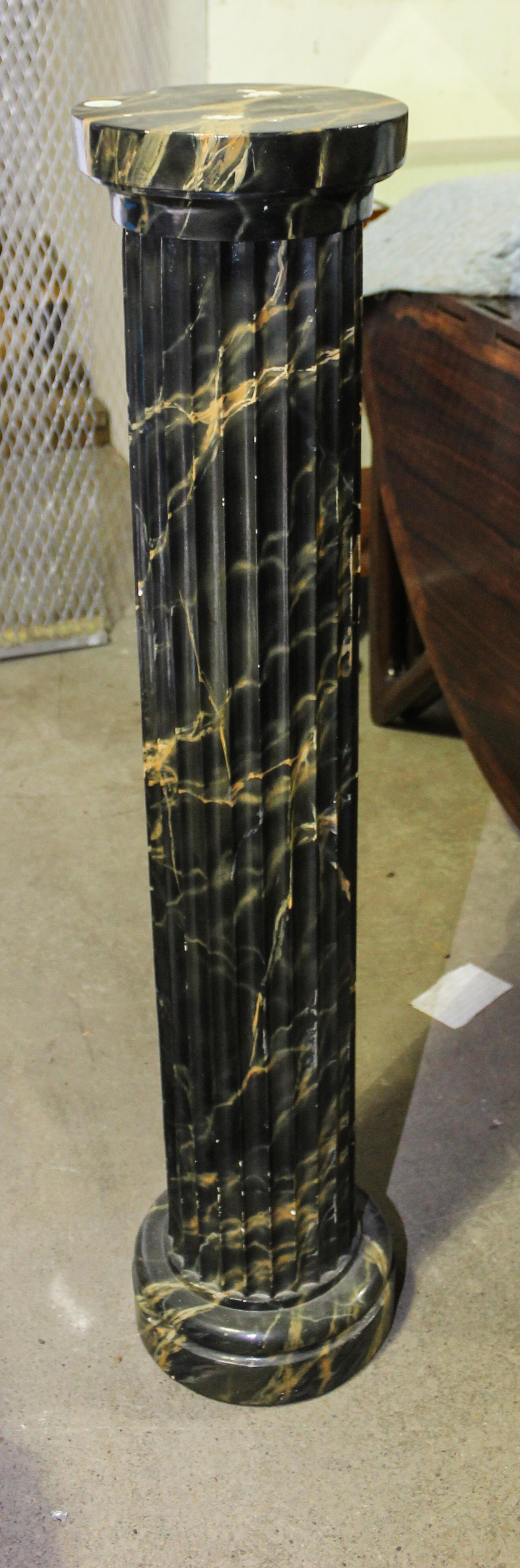 An English Faux Marble Decorated Pedestal Height 42 1/4 inches.