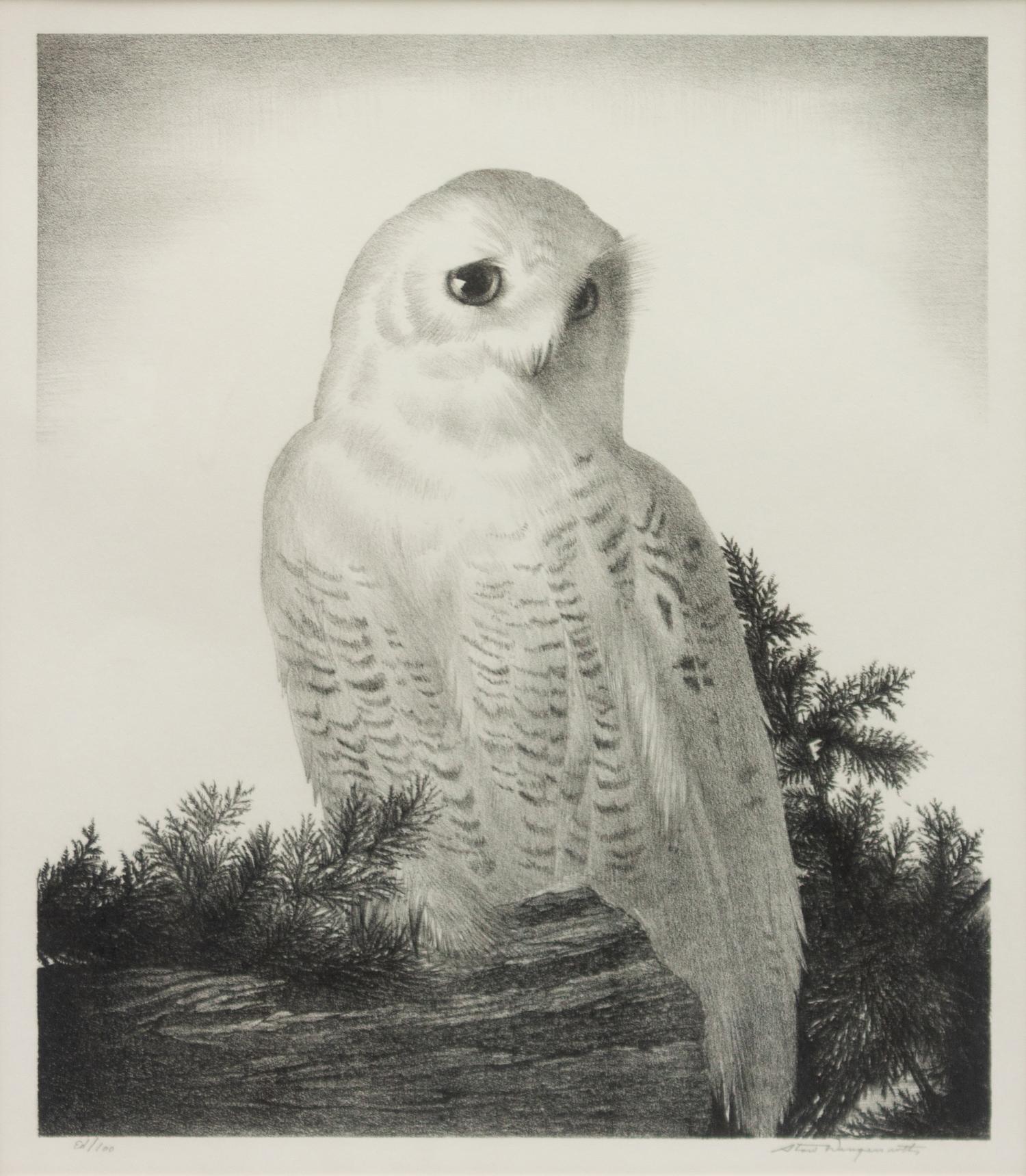 A group of five prints ( Memory , 1971; Four Chickadees , 1956; Little Friends , 1972; Red-Winged Black Birds , 1946; The Matriarch, Owl )