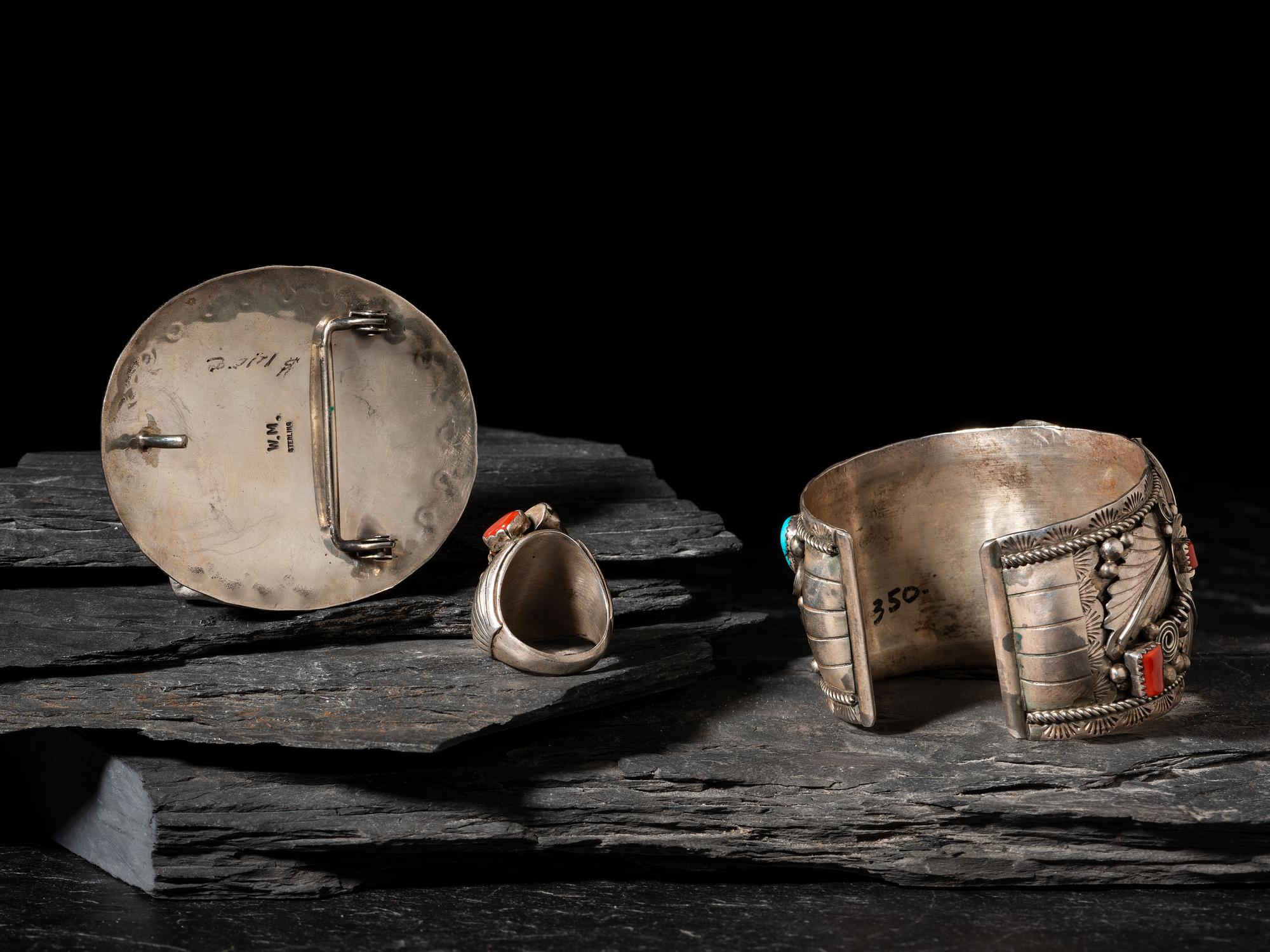 Navajo Silver Bear Themed Men's Jewelry