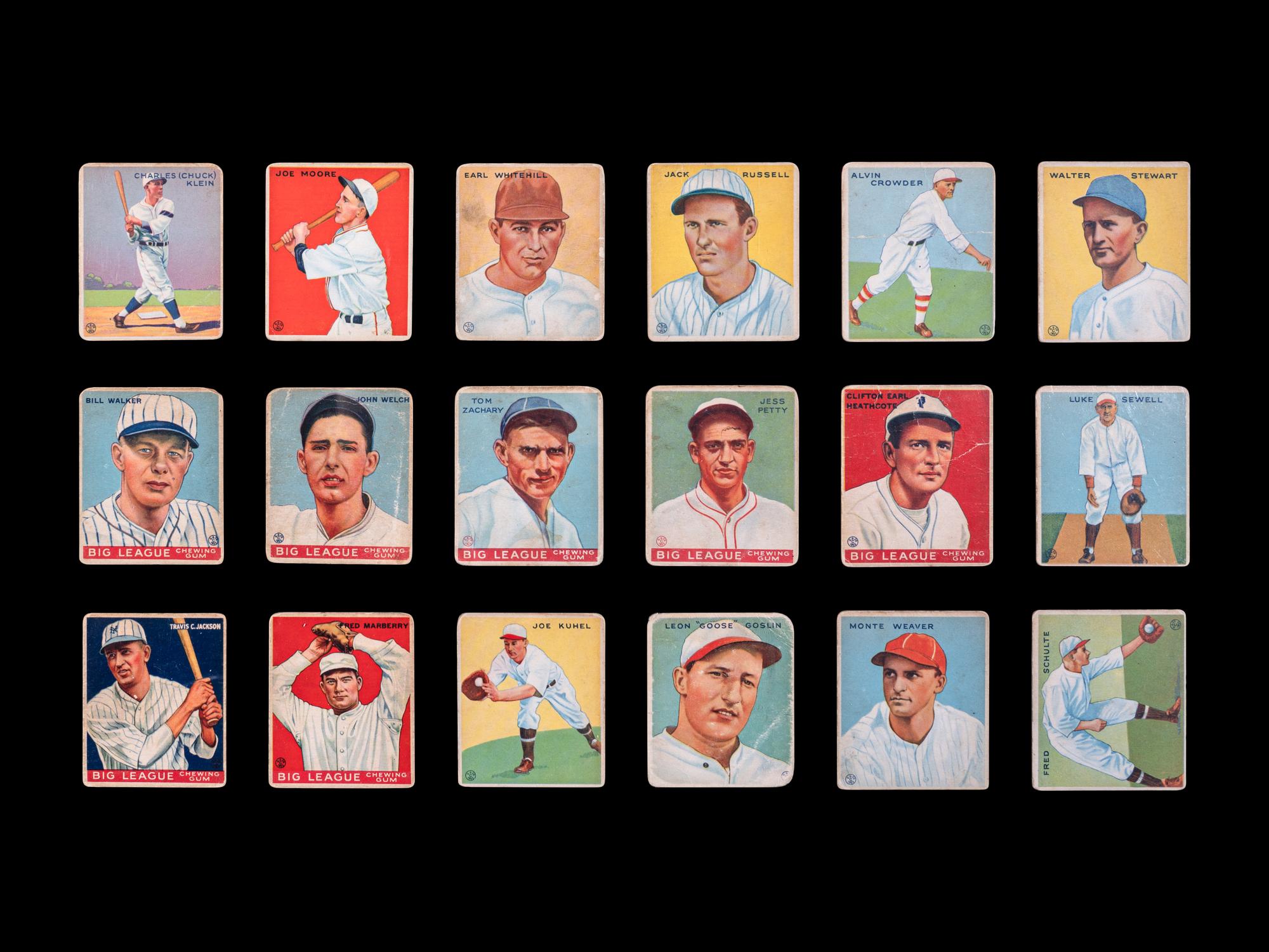 A Partial Set of 1933 Goudey Baseball Cards Including Multiple Hall of Famers (114/239)