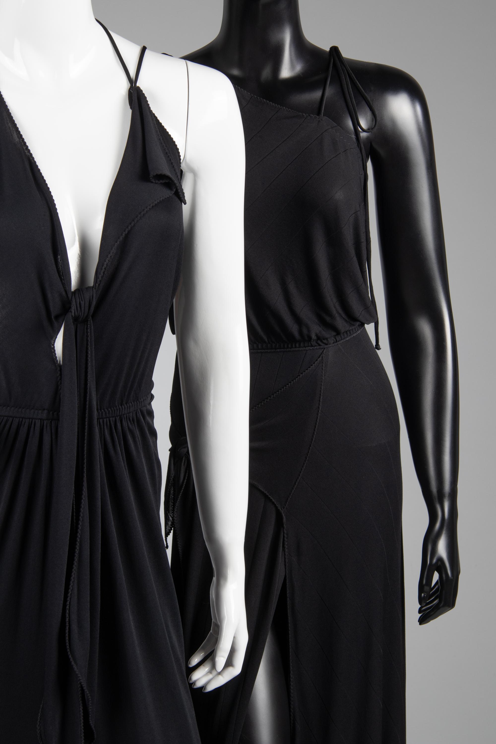 Three Stephen Burrows Pieces: Two Dresses and One Metal Mesh Top, 1970s