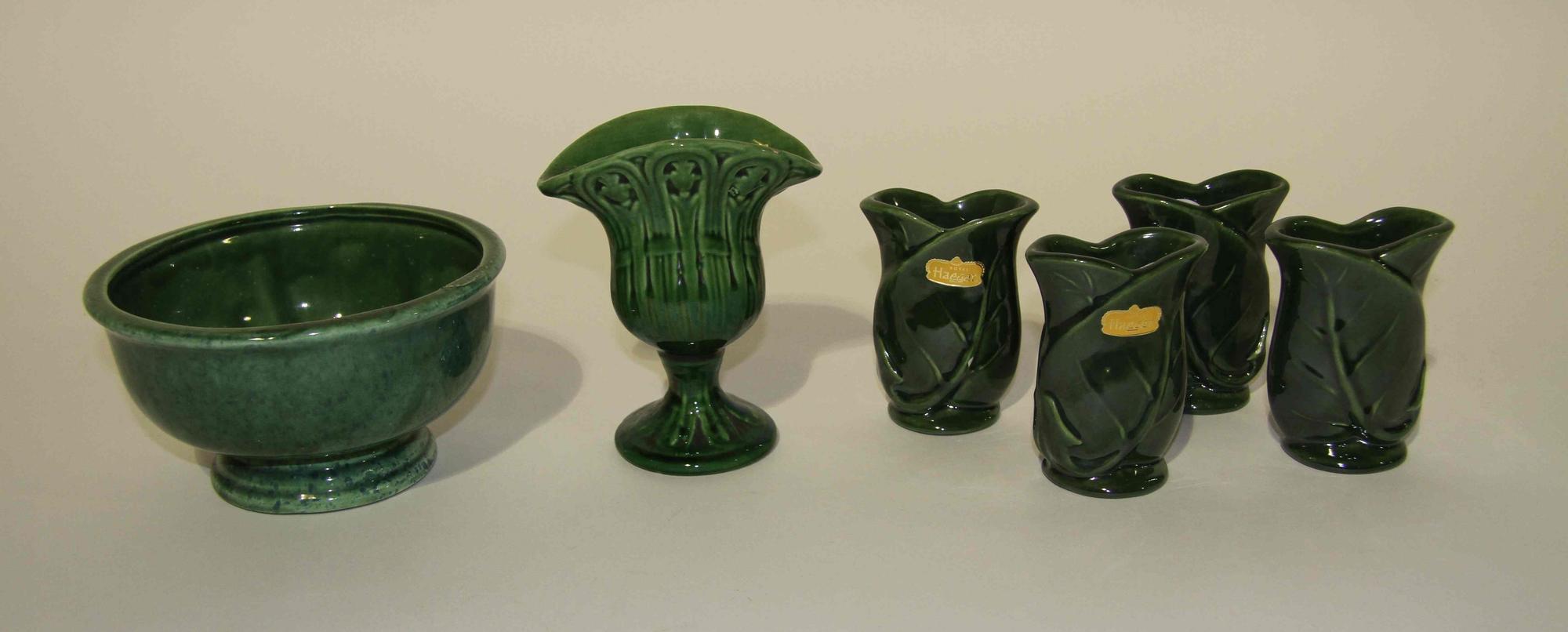 A Group of Fifteen Haeger Pottery Vases Height of tallest 8 inches.