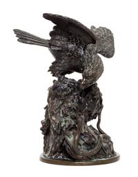An American Bronze Figural Group Height 6 1/2 inches.