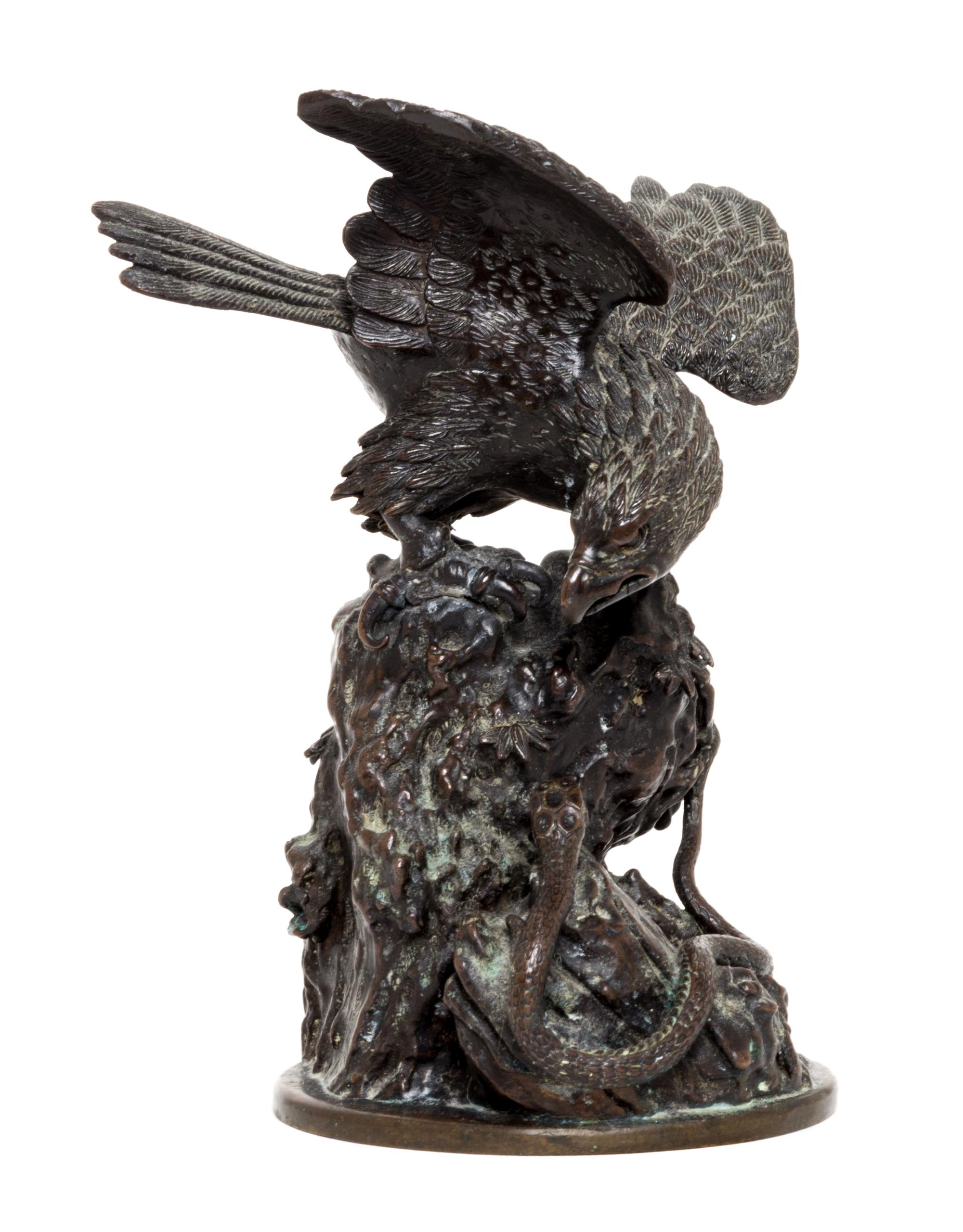 An American Bronze Figural Group Height 6 1/2 inches.