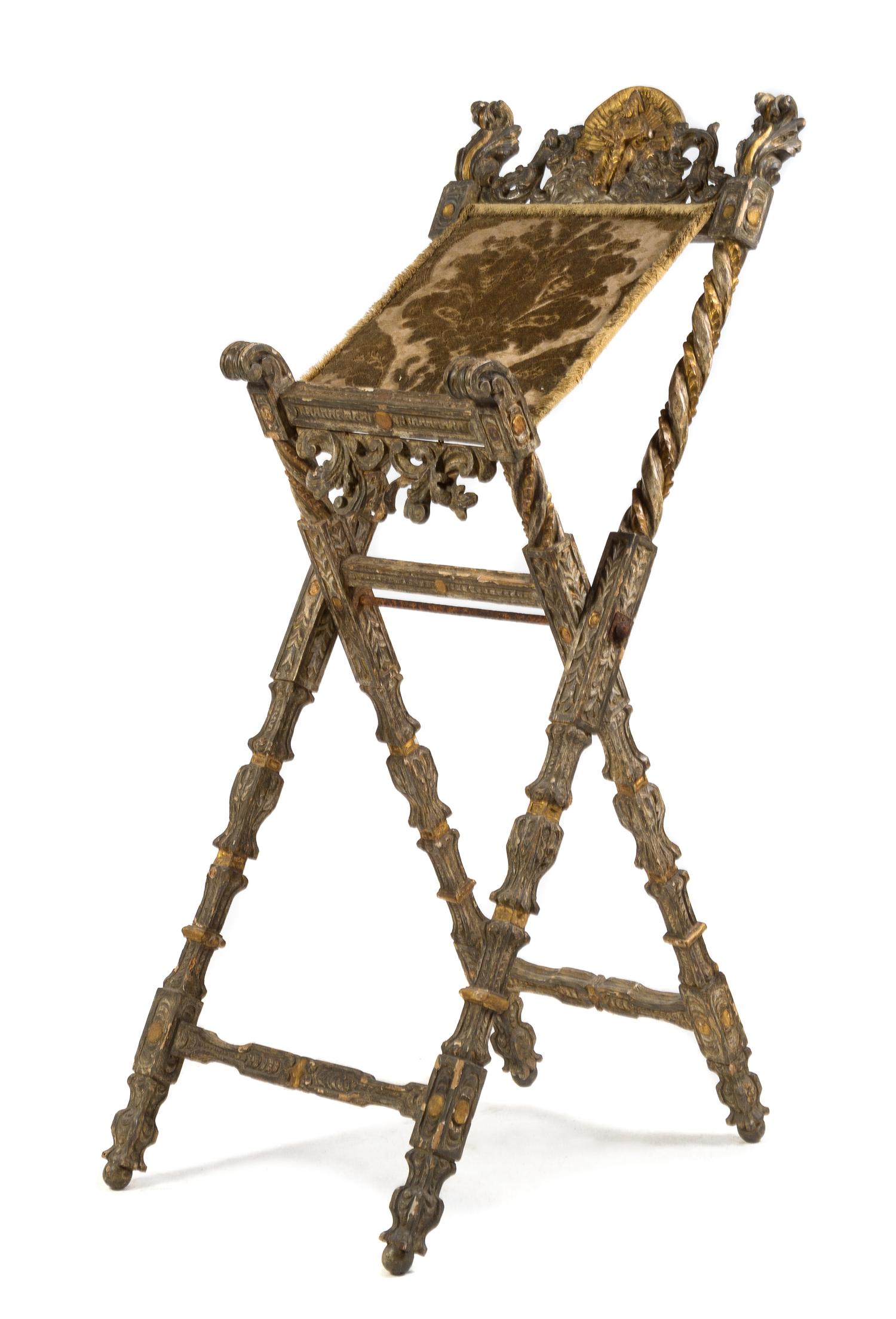 An Italian Baroque Painted and Parcel Gilt Book Stand Height 58 inches. — 18TH CENTURY
