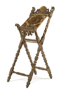 An Italian Baroque Painted and Parcel Gilt Book Stand Height 58 inches. — 18TH CENTURY