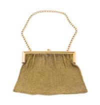 A 15-Karat Gold Purse, , having a chain-mail bag with a chain-link handle.