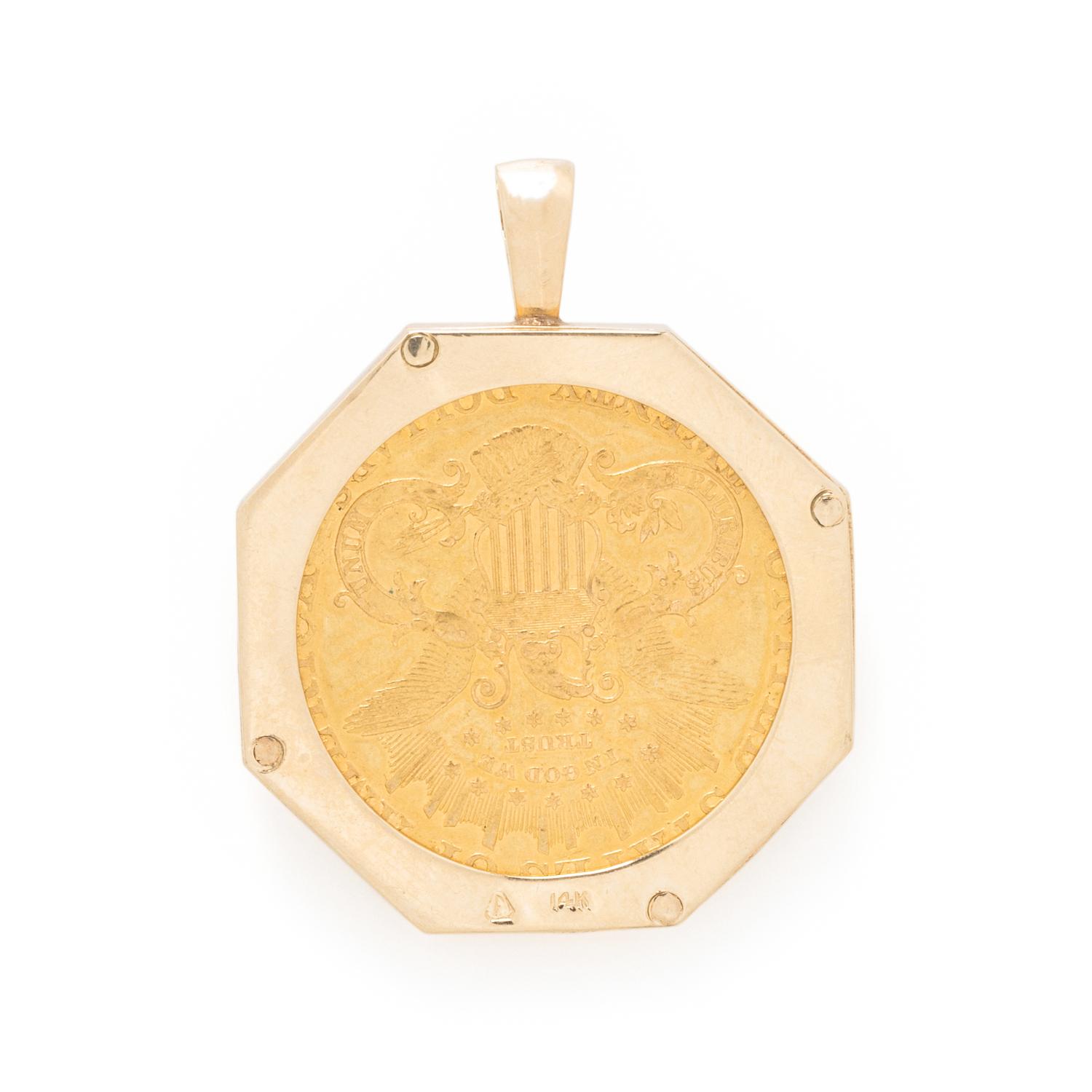 YELLOW GOLD AND COIN PENDANT