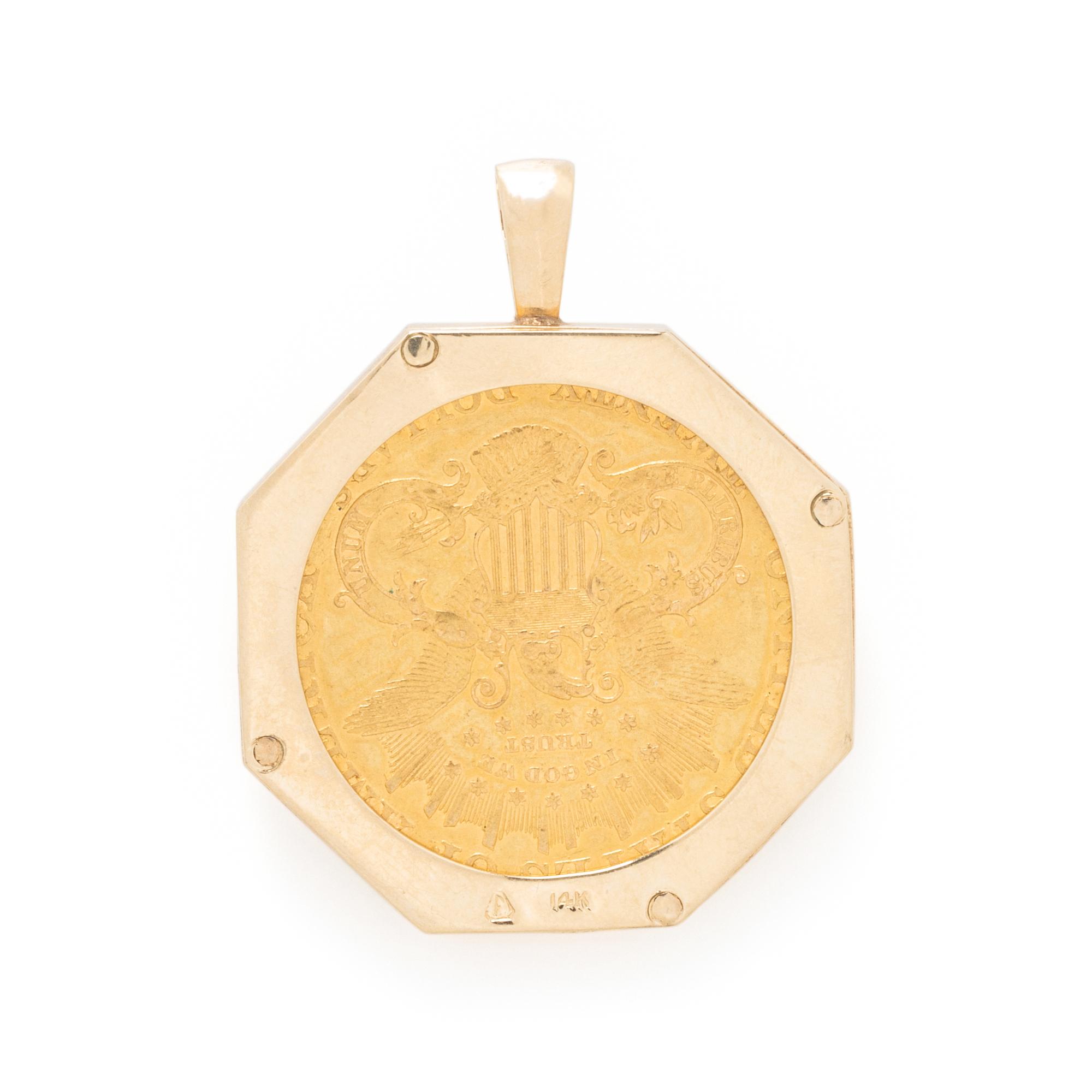 YELLOW GOLD AND COIN PENDANT