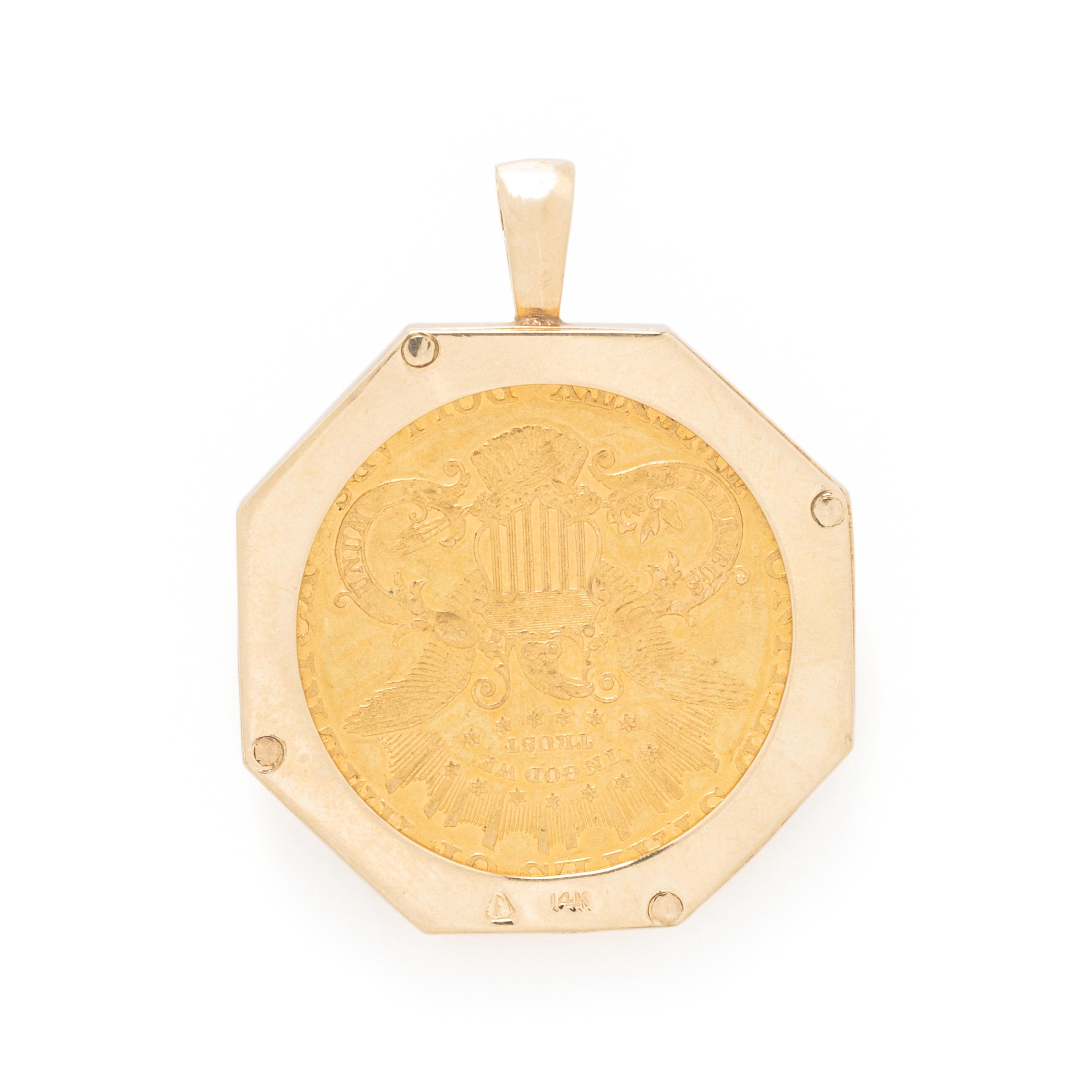 YELLOW GOLD AND COIN PENDANT
