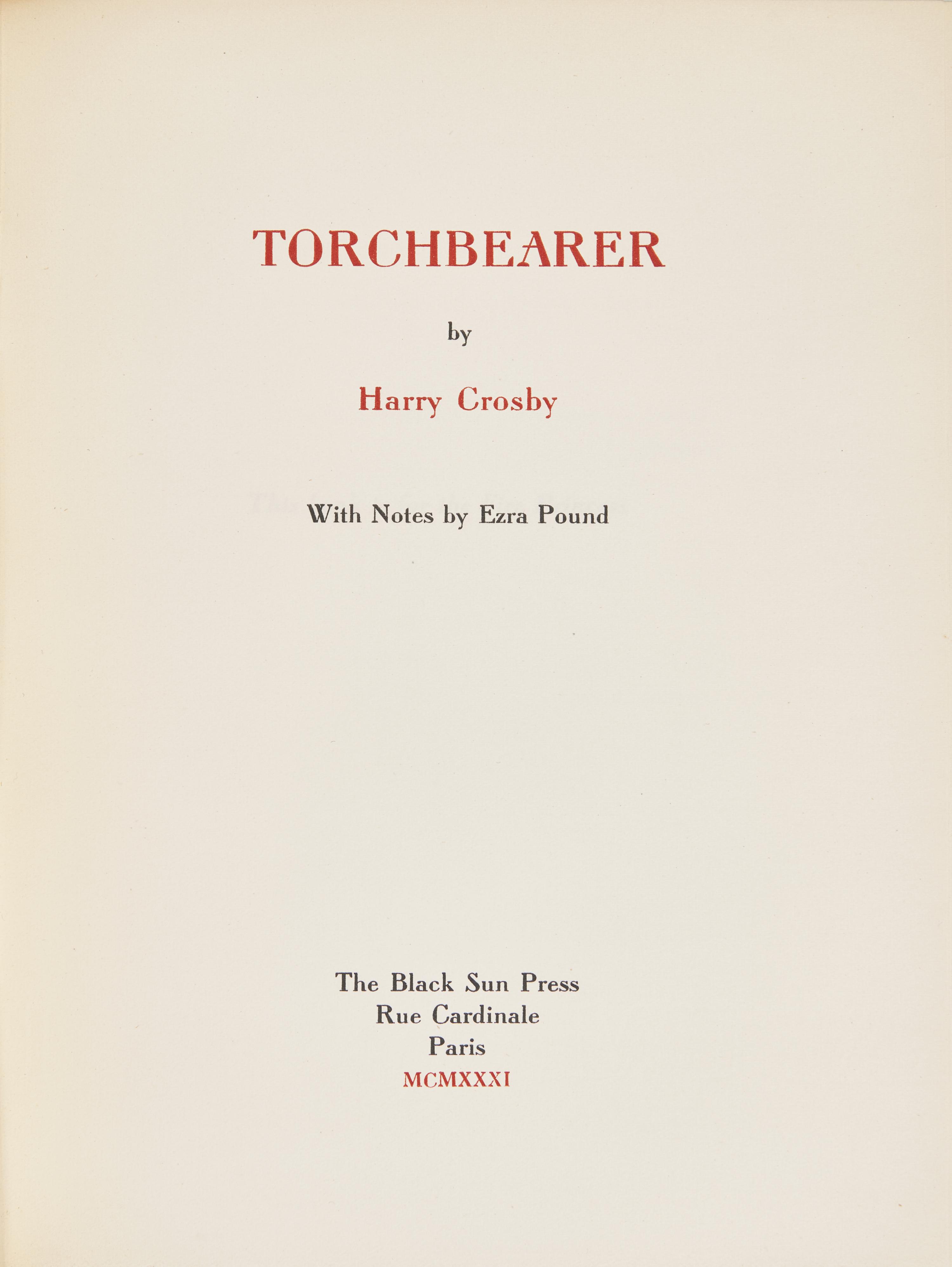 [Black Sun Press] Crosby, Harry. Collected Poems of Harry Crosby