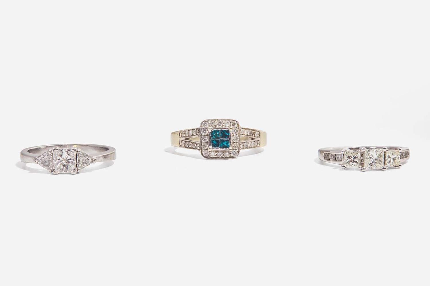 A Group of Ladies Diamond Rings