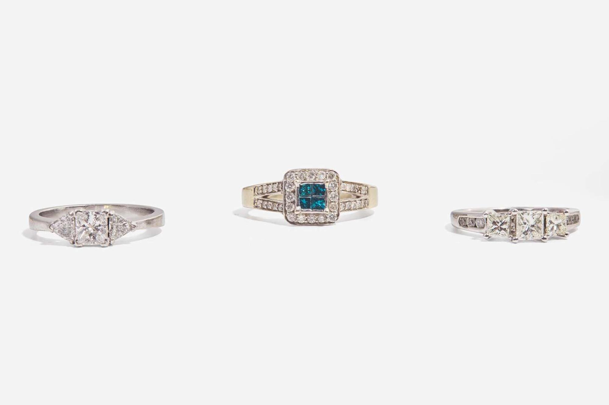 A Group of Ladies Diamond Rings