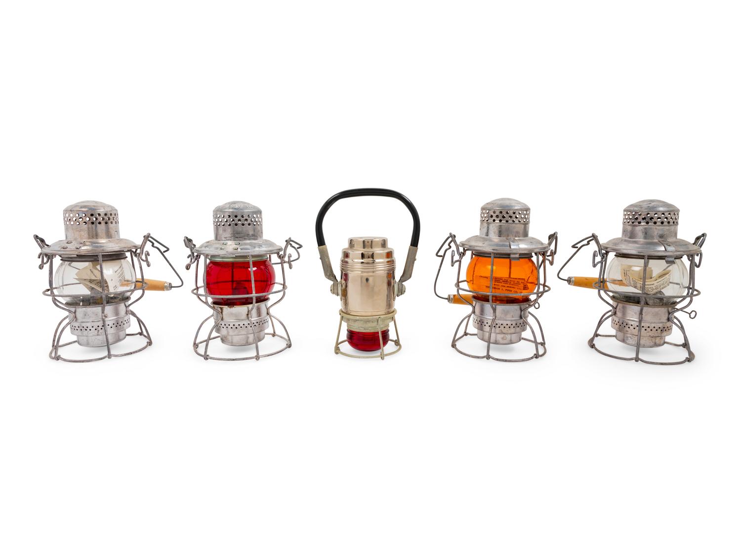 A Group of Ten Railroad Lanterns