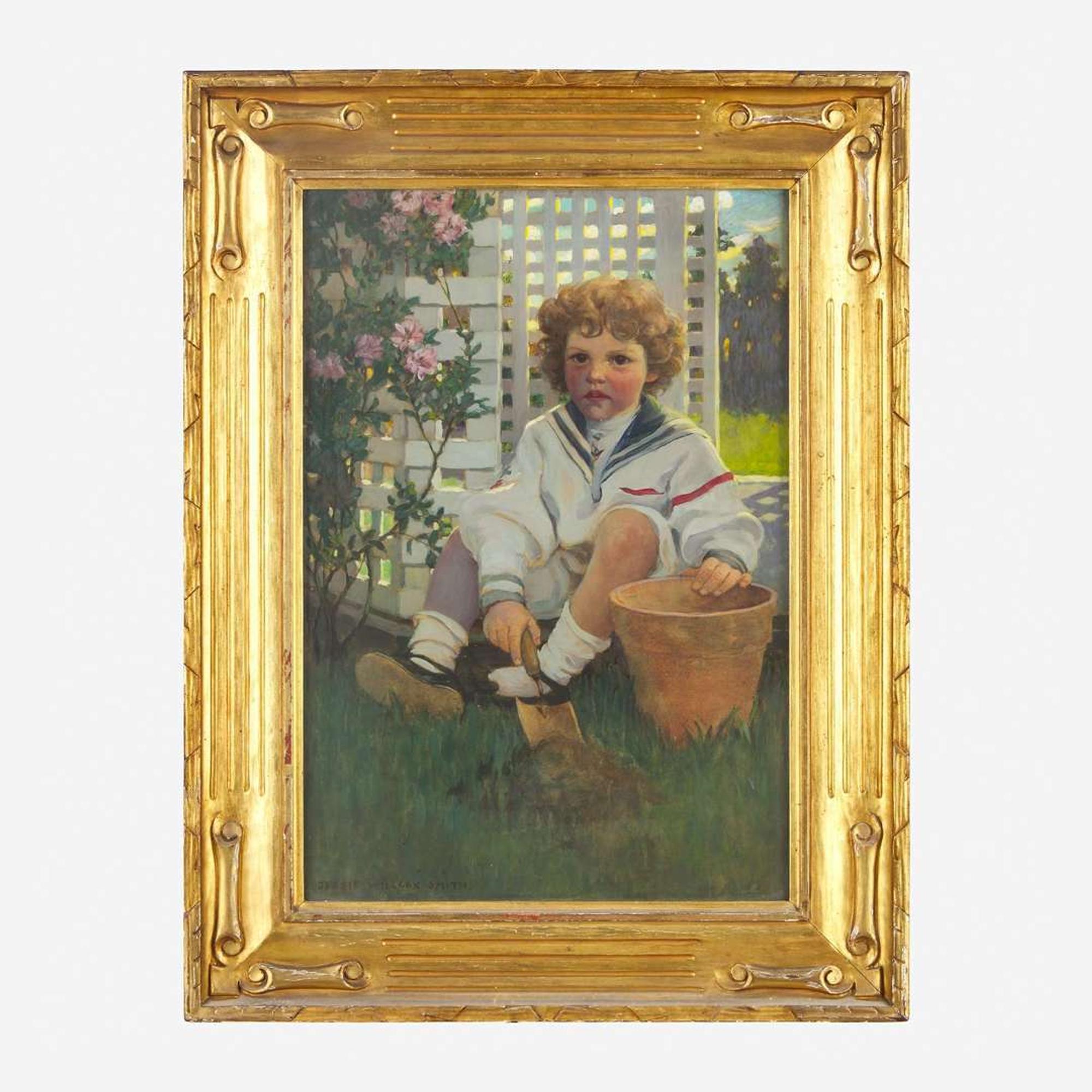 Jessie Willcox Smith (American, 1863-1935) The Little Gardener (Portrait of Edward Morris Davis III)