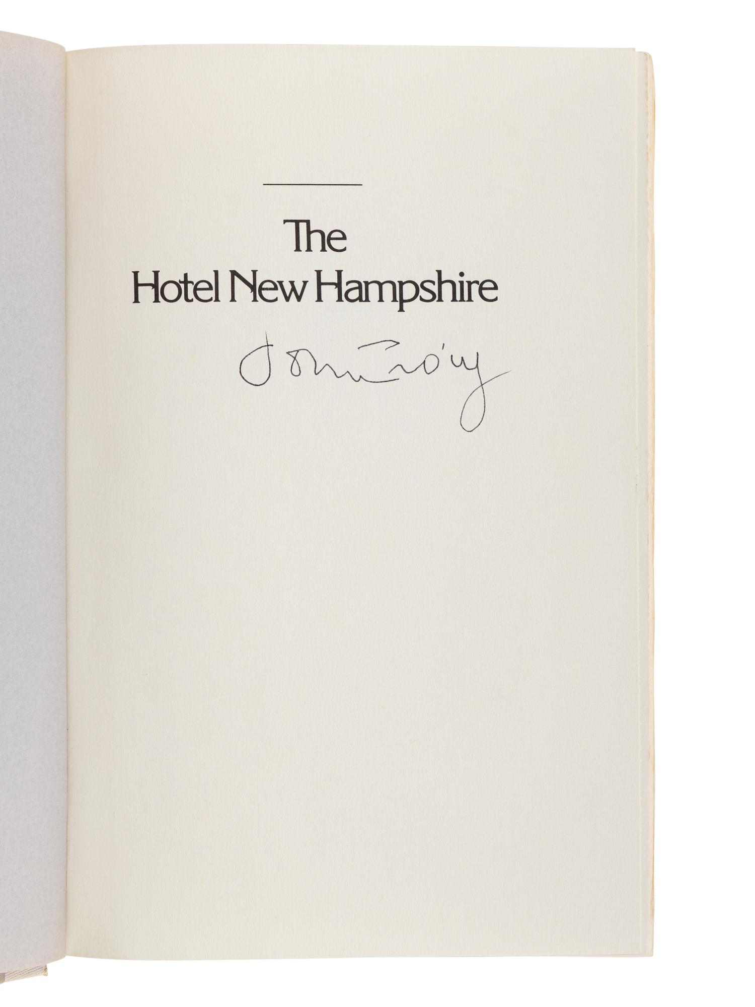 IRVING, John (b. 1942). The Hotel New Hampshire . New York: E.P. Dutton, [1981].