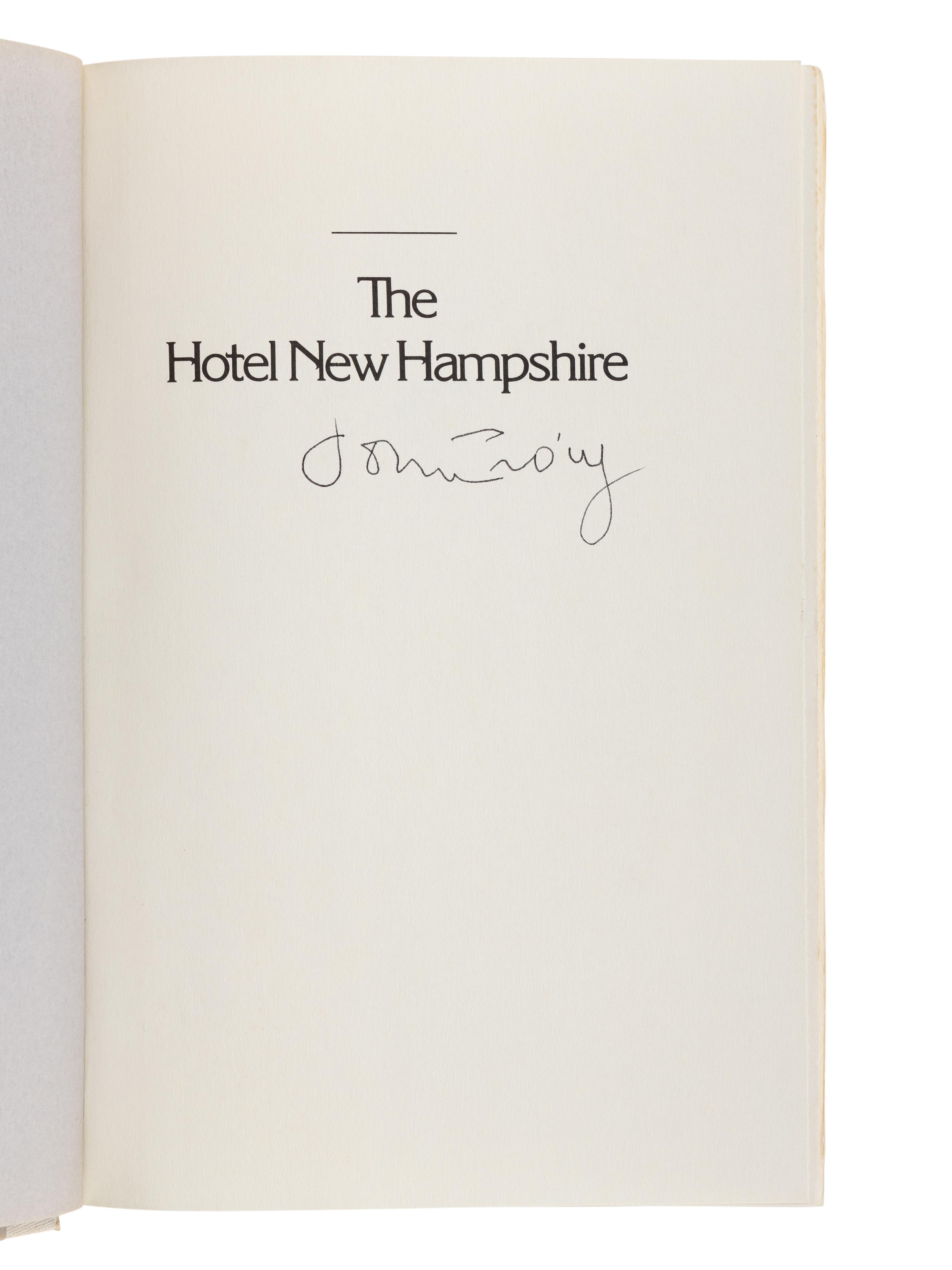 IRVING, John (b. 1942). The Hotel New Hampshire . New York: E.P. Dutton, [1981].