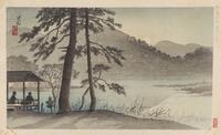 Nomura Yoshimitsu, (1870-1958), Great Bell at the Chionin Temple, Fushimi Inari Mountain,The Pagoda at Yasaka, The Moon over Hirosawa,