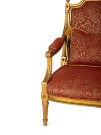 A Louis XVI Style Giltwood Canape