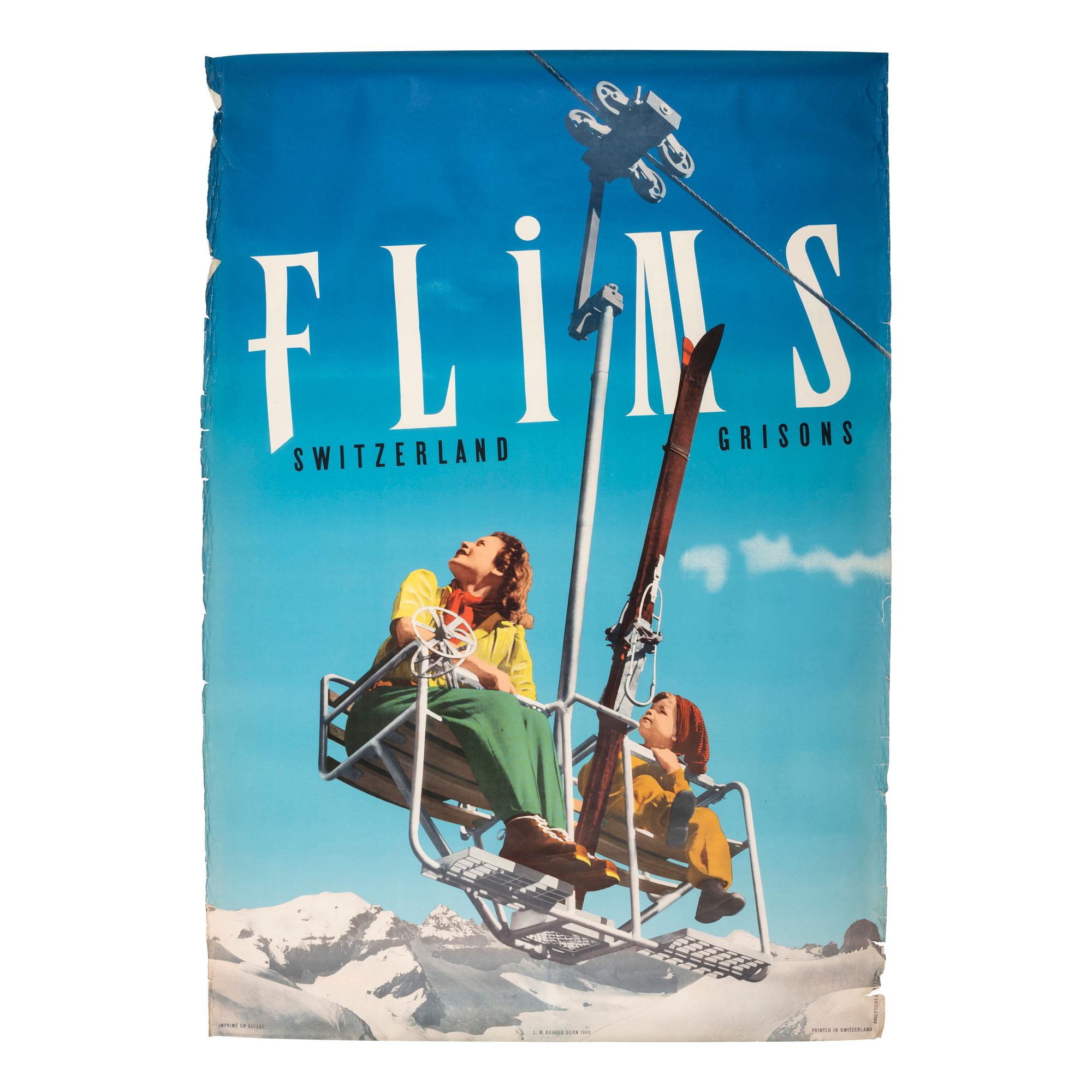 [TRAVEL POSTERS]. A group of 2 posters promoting skiing in Switzerland and Norway, comprising:
