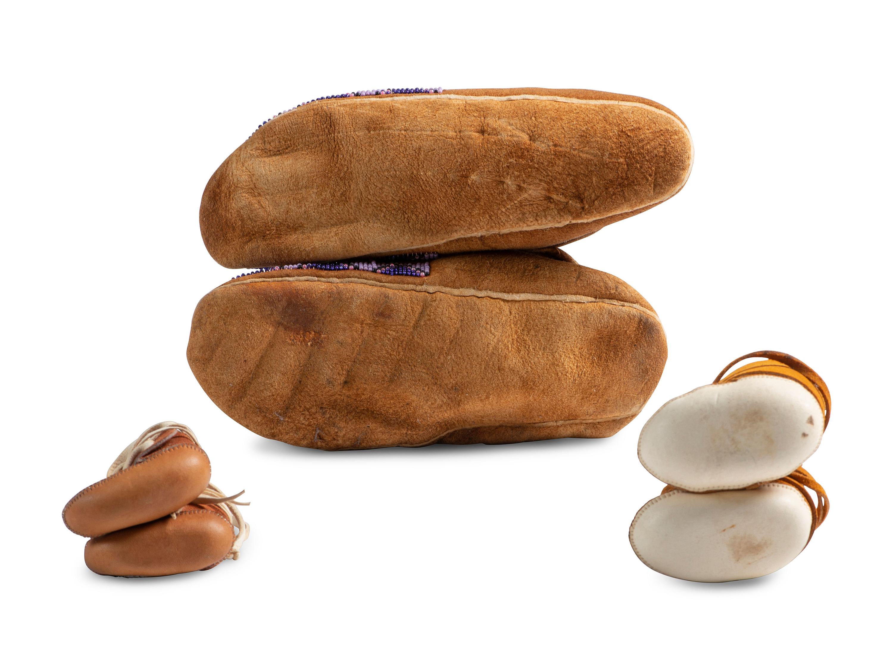 Plains Beaded Moccasins AND Pueblo Doll Moccasins, PLUS