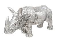 A Large Silvered Metal Rhinoceros-Form Wine Cooler