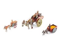 A Group of Three Tin Lithograph Donkey Toys